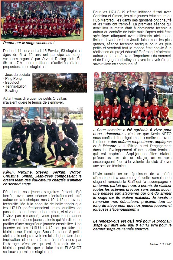 Retour sur une semaine de Stage