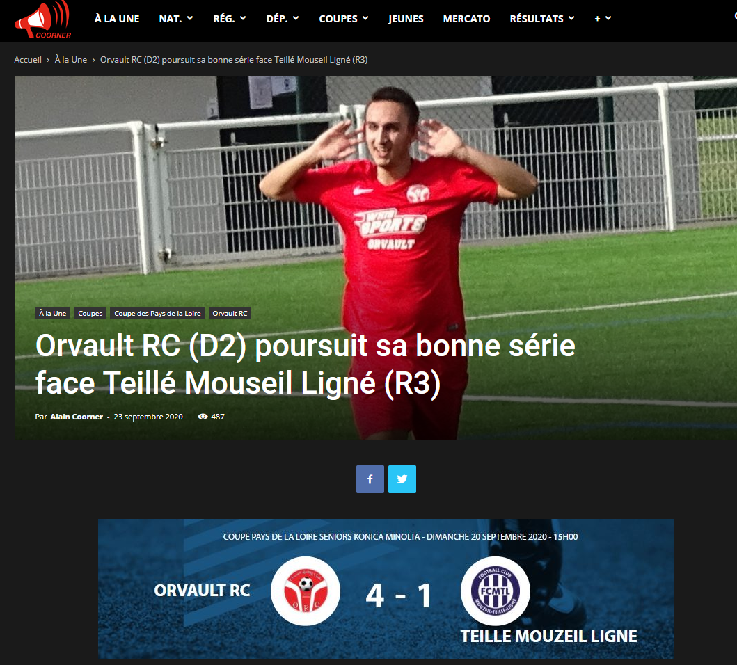 maxime et l’orc a la une de « Coorner »