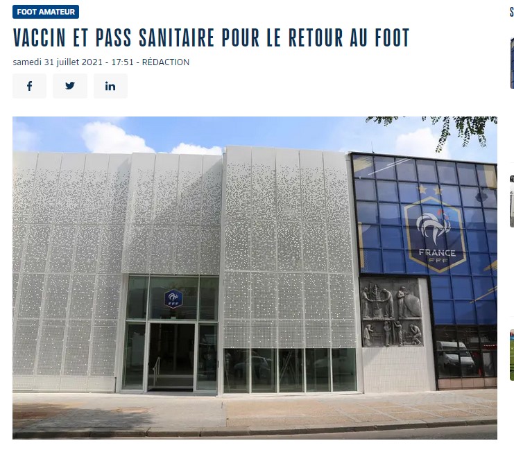 Pass Sanitaire FFF