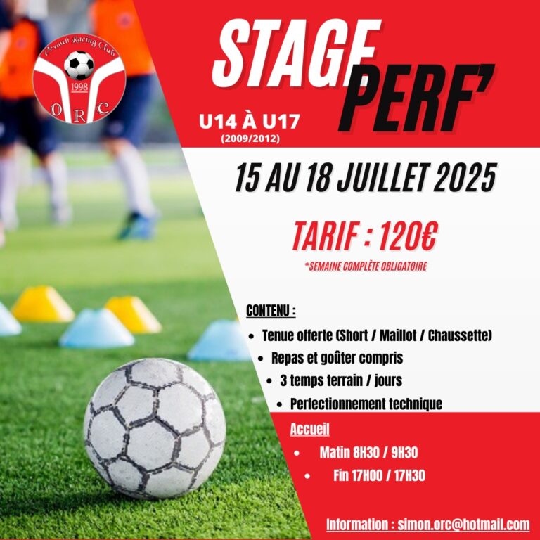 Stage Perf’ juillet 2025