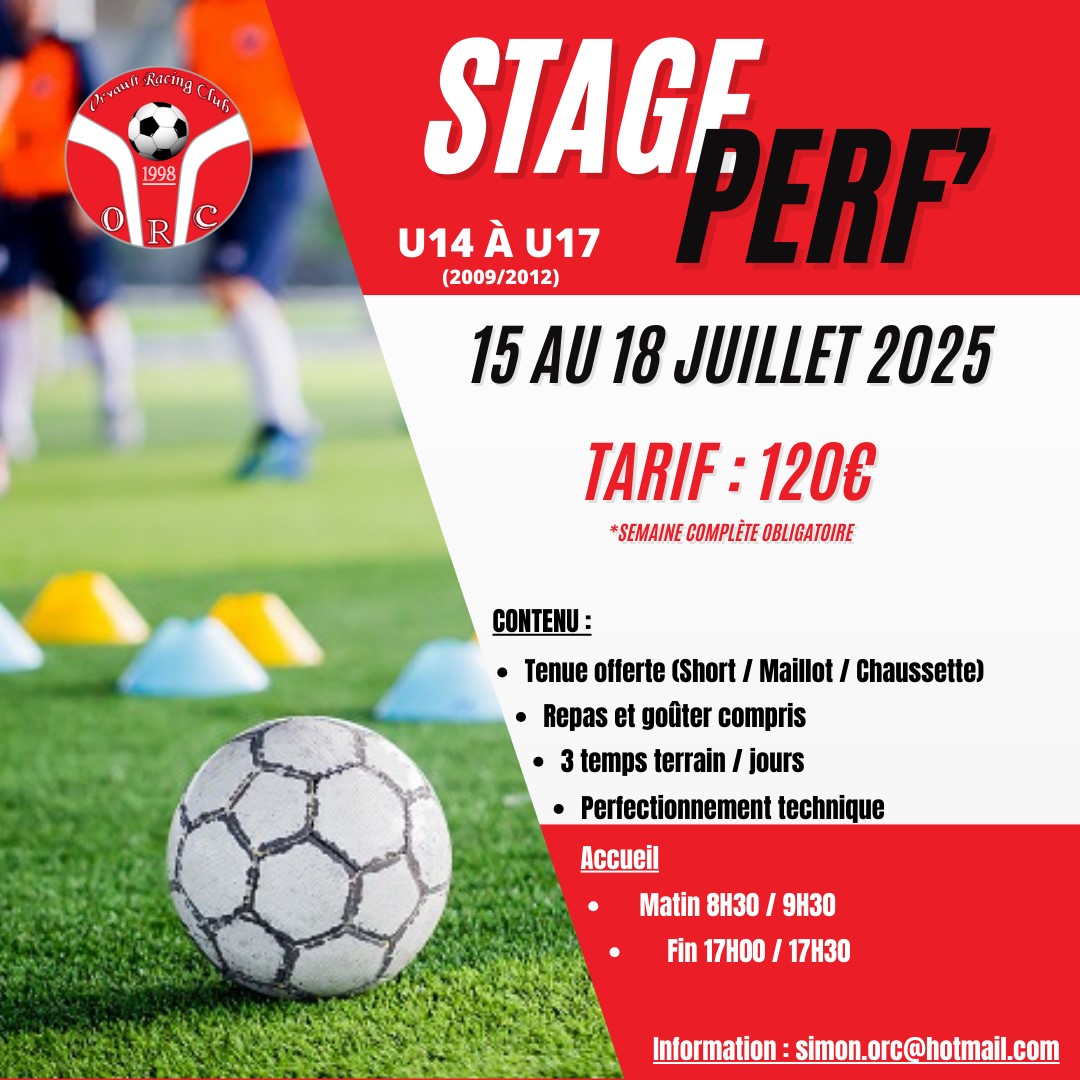 Stage Perf’ juillet 2025