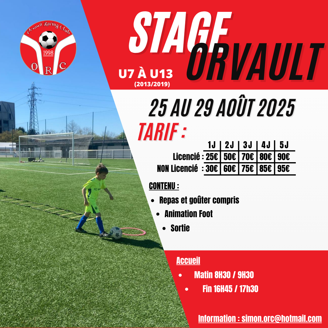 Stage Vacances Août 2025